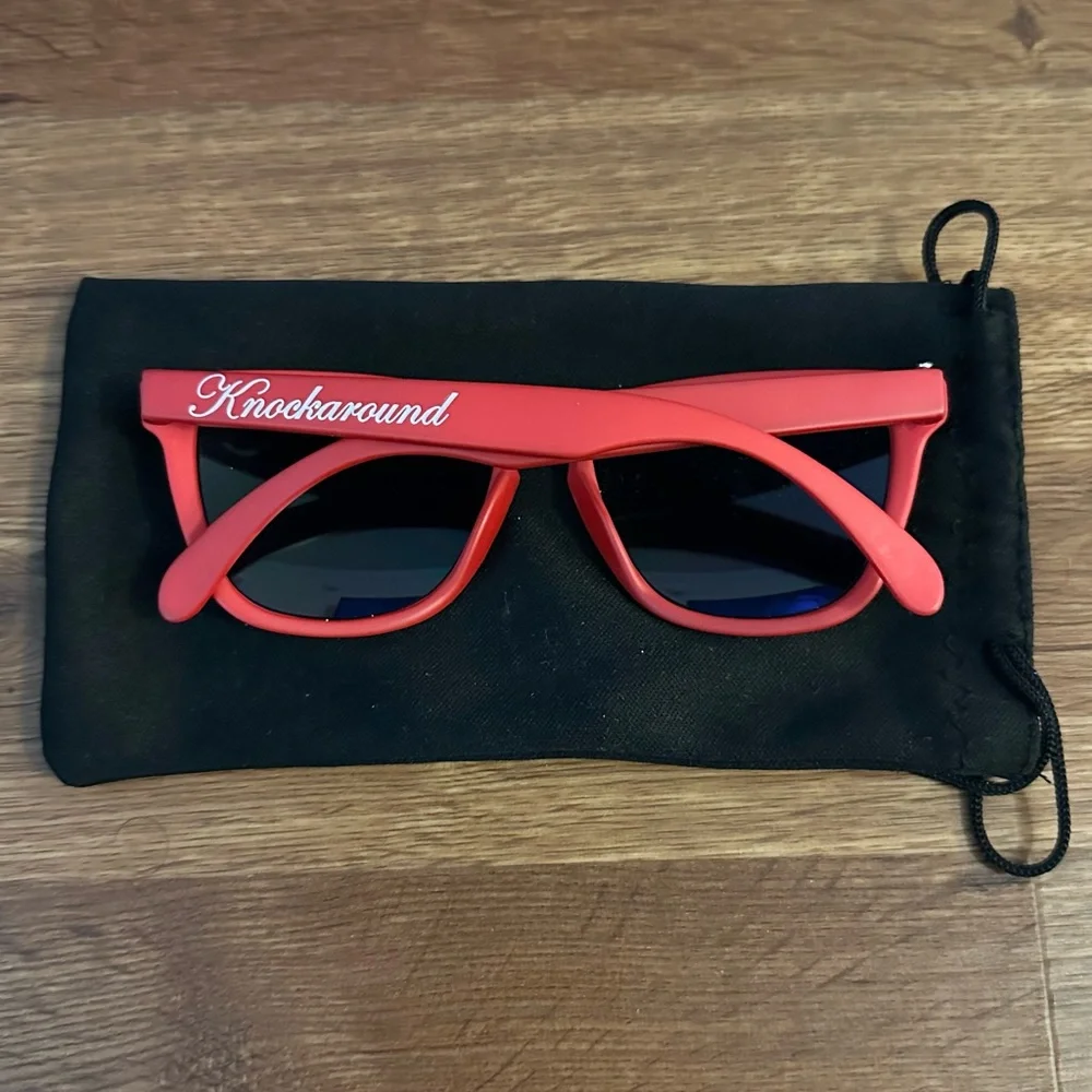 Knockaround Classic Red Unisex Sunglasses - Picture 3 of 3